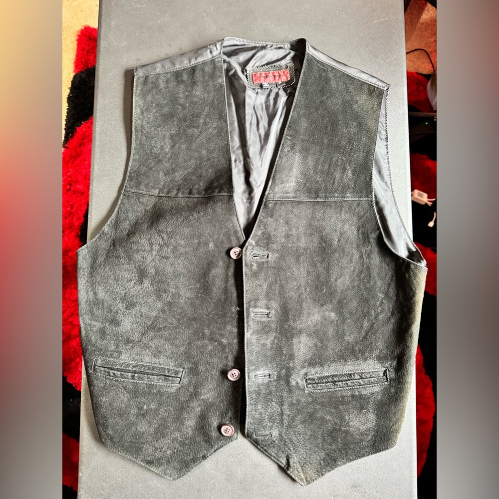 Men's black Suede Vest